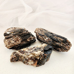Raw Black Tourmaline & Mica Crystal Specimen
