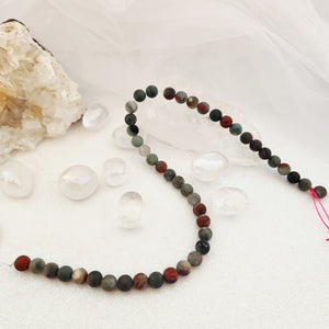 Bloodstone Frosted Bead Strand
