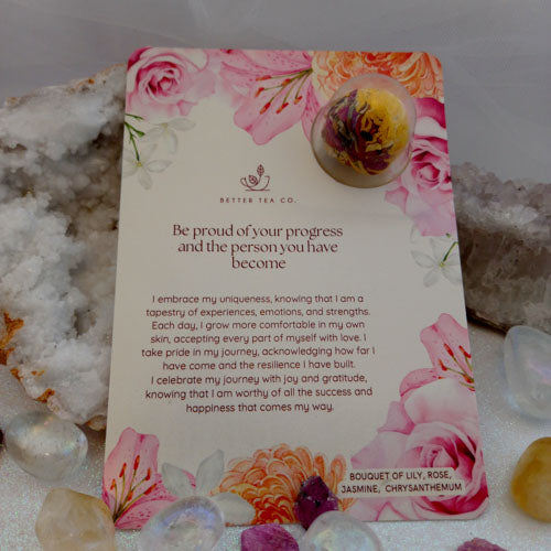Blooming Tea 'Be Proud' Affirmation Card