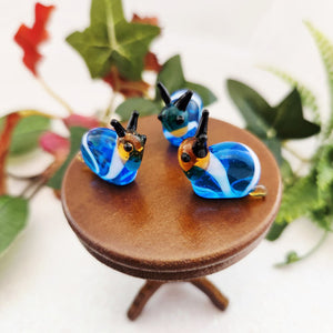 Blue & Amber Glass Snail