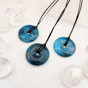 Blue Apatite Donut Pendant