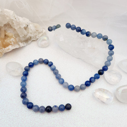 Blue Aventurine aka Quartz Bead Strand (enhanced. assorted. approx. 46-48 x 8mm beads)