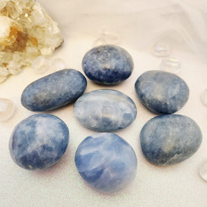 Blue Calcite Palm Stone