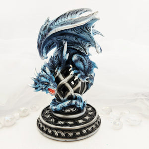 Blue Coiled Dragon Incense/Faux T-lite Holde