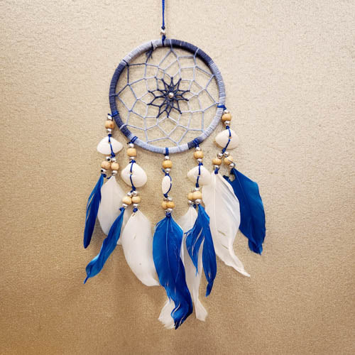 Blue Dream Catcher with Shells (approx. 9cm)