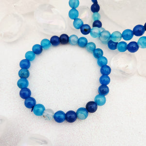 Blue Dyed Agate Crystal Bracelet | Grounding Strength | Assorted