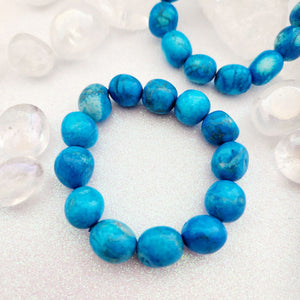 Blue Dyed Howlite Chunky Nugget Bracelet