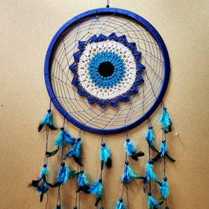 Blue Eye aka Evil Eye Crochet Dream Catcher