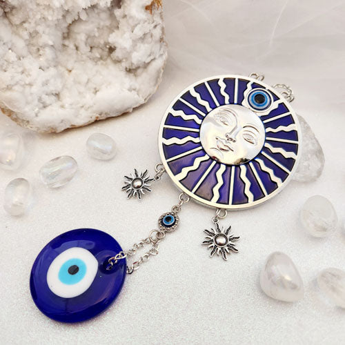 Blue Eye aka Evil Eye w. Sun Wall Art (approx. 28cm)