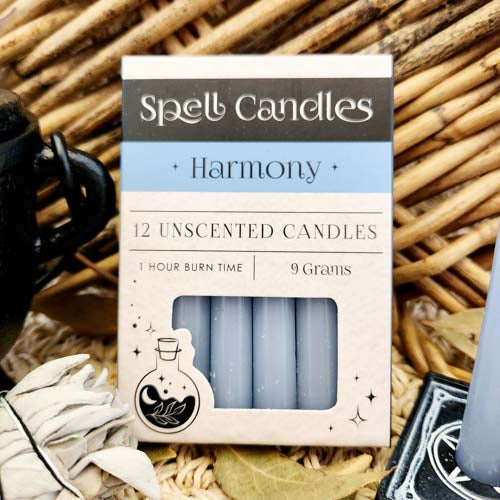 Blue Harmony Spell Candles (box of 12.approx.1 hr burn time)