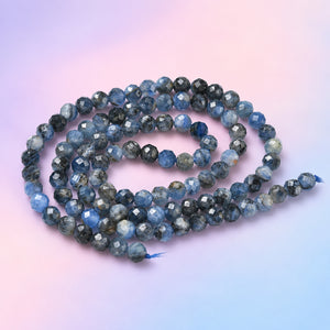 Blue Kyanite Crystal Faceted Bead Strand Calm