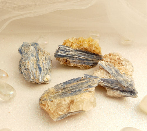 Blue Kyanite w. Quartz Specimen (approx. assorted. 6.2-7.2x3.7-5.6cm)