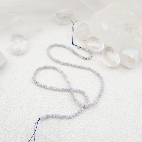 Blue Lace Agate Faceted Bead Strand (approx. 125 x 3mm beads)