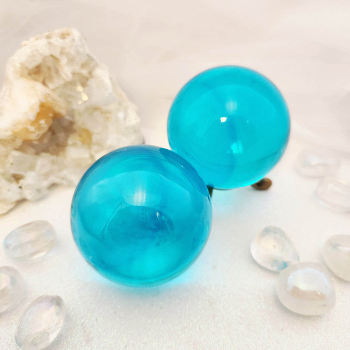 Blue Obsidian Sphere (man-made. assorted. approx. 6cm)