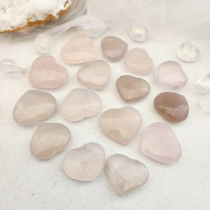 Blue rose quartz heart with soft blue-pink colouring and smooth polish