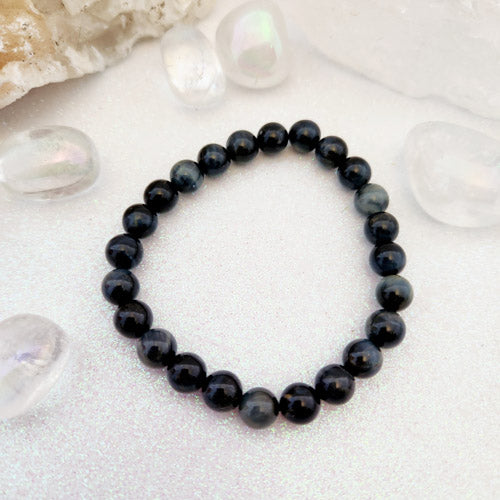 Blue Tiger's Eye Bracelet (assorted. approx. 8mm round beads)