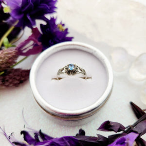 Blue Topaz & Marcasite Ring