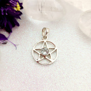 Blue Topaz Pentagram Pendant