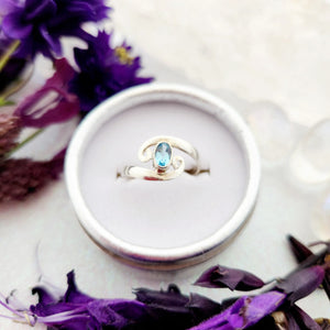 Blue Topaz Swirl Ring