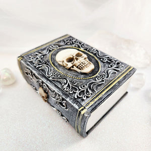 Book Shaped Trinket Box with Skull