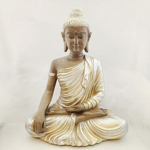Brown & Silver Meditating Buddha
