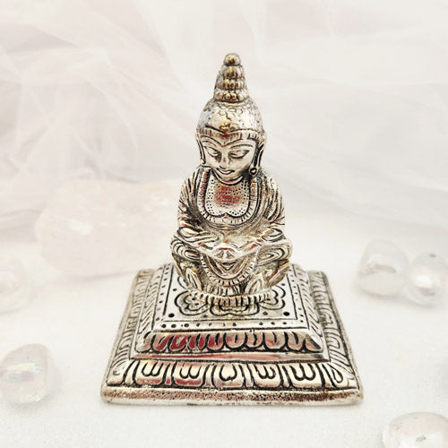 Buddha Incense Holder (silver metal. approx. 10x8.5cm)