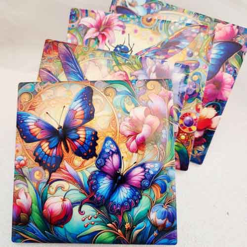 Butterflies & Dragonflies Coasters (set of 4)