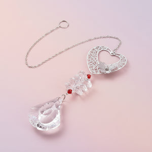 Butterfly Heart Crystal Prism Suncatcher | Window Hanging