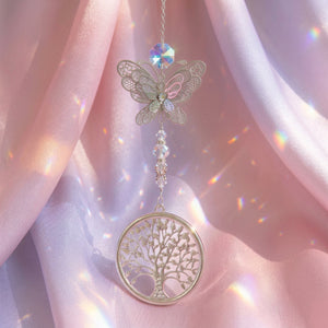Butterfly Tree of Life | Prism Suncatcher | Window Hanging