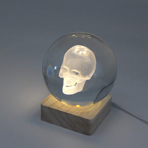 Skeleton Crystal Ball with USB Light