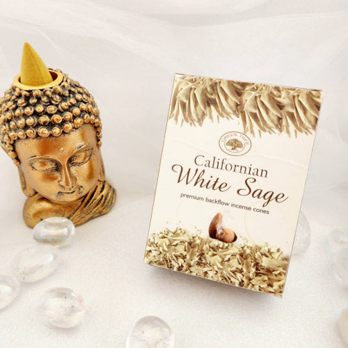 Californian White Sage Backflow Incense Cones (Green Tree pack of 12)
