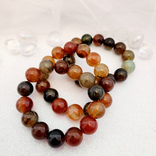 Carnelian/Agate Bracelet (assorted. approx. 16mm round beads)