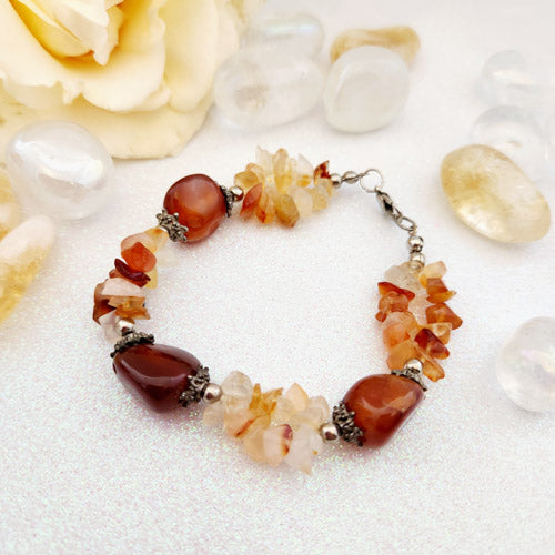 Carnelian Bracelet (silver metal. pre-loved by Riny)