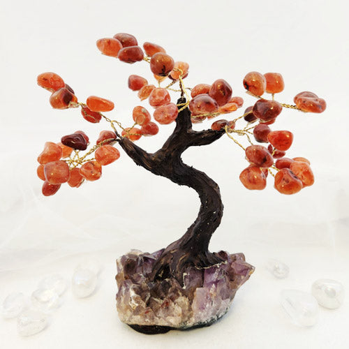 Carnelian Crystal Tree on Amethyst Base (approx. 20x19cm)