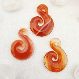 Carnelian Koru Hook Pendant