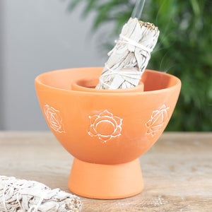 Chakra | Cleansing Bowl | Terracotta | Orange with Stick