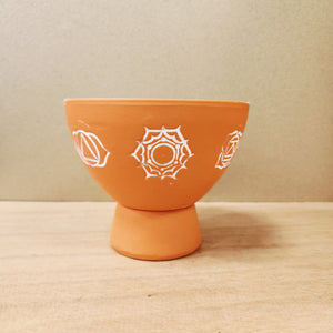 Chakra Terracotta Smudge Bowl (approx 13x13x10cm)