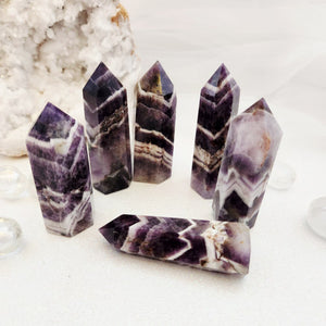Chevron Amethyst Polished Point
