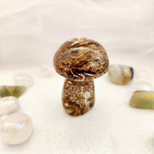 Chocolate Calcite Mushroom (approx. 6.5x4.2cm)