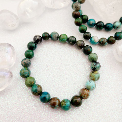 Chrysocolla Bracelet (assorted. approx. 8mm round beads)