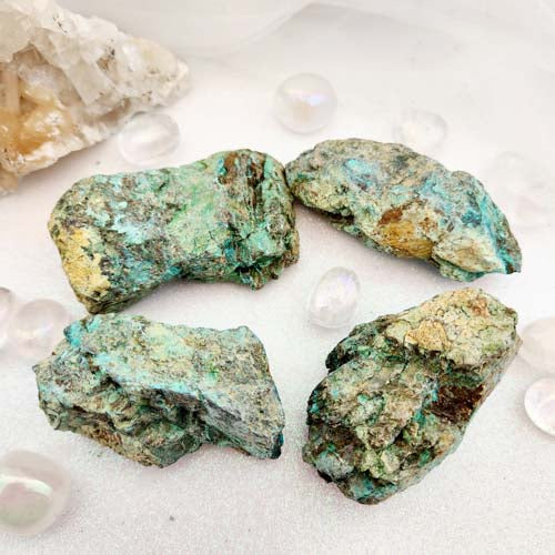 Chrysocolla Rough Rock (assorted. approx. 7.7-9.1x3.5-5.5cm)