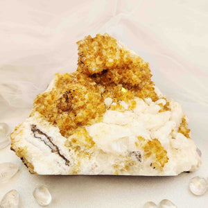 Citrine and Calcite Cluster