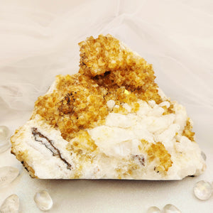 Citrine and Calcite Cluster