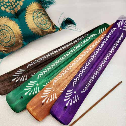 Coloured Wooden Incense Holder (assorted)