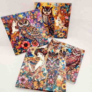 Colourful Owl Coasters