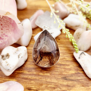 Copper Rutilated Quartz Tear Drop Pendant