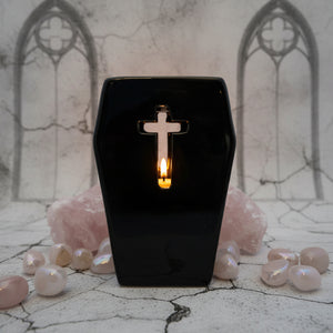 Creepy Coffin Oil Burner | Ceramic | Black