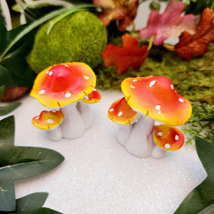 Cute Orange Fairy Garden Mushroom