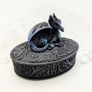 Dragon Guarding Treasure | Trinket Box | Resin