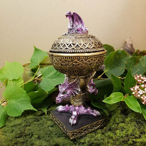 Dragon Trinket Box | Celtic Knot | Purple & Gold